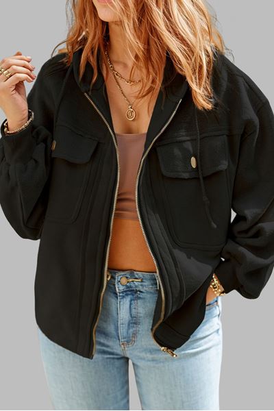 Picture of PLUS SIZE WIDE SLEEVE ZIP UP HOODED JACKET